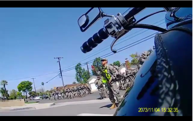 Armed California National Guard Patrols Residential Streets