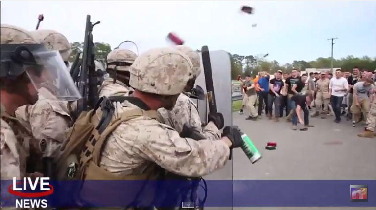 Marines Train For Riot Control In Virginia