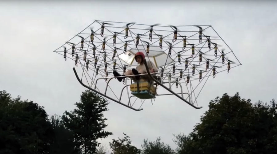 British Man Builds Chopper From 54 Drones