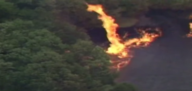 Firenado!  800,000 Gallons of Jim Beam Whisky Spills Into Pond Causes Infernal