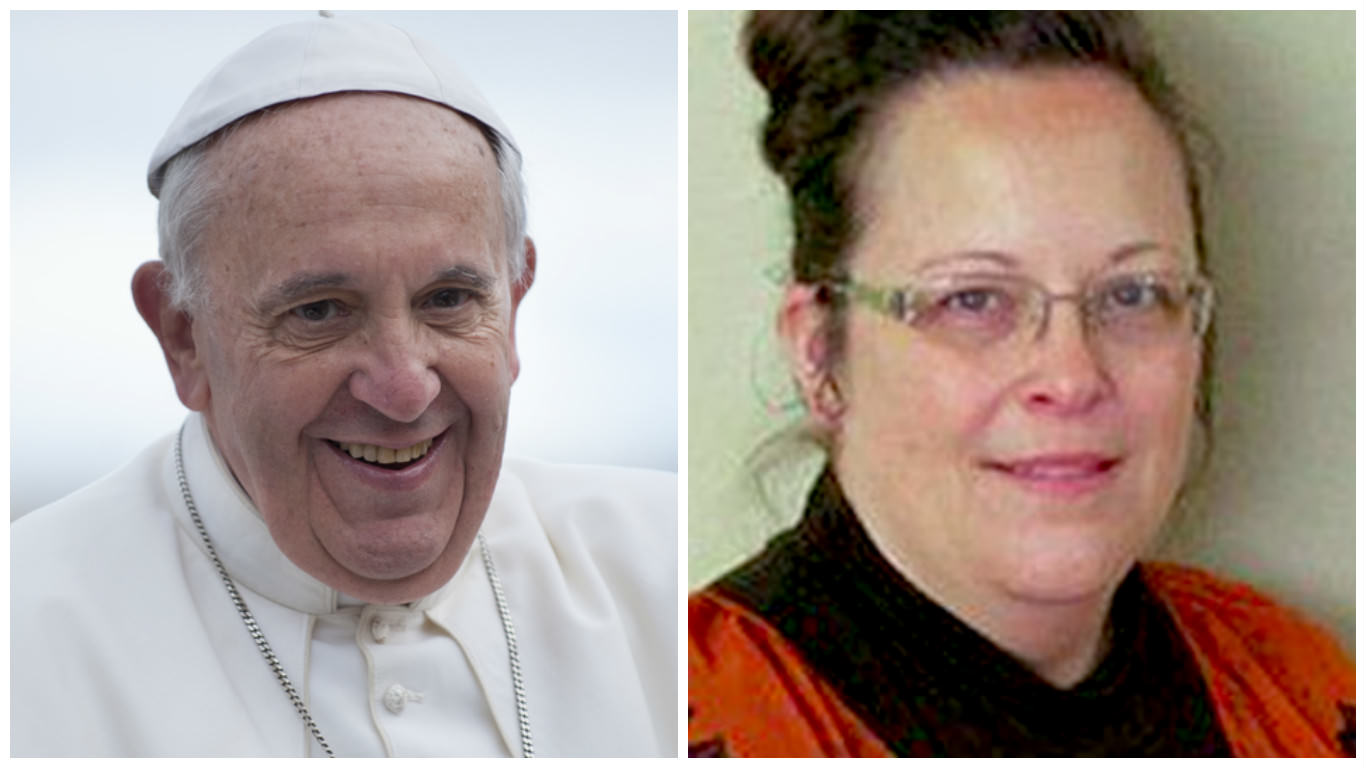 Liberals Outraged As Pope Meets With Kim Davis