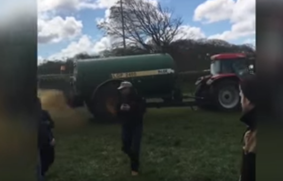 Emma Thompson and Anti-Fracking Protestors get Sprayed with Manure