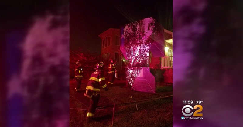 Pro-Trump Statue Set Ablaze In Staten Island