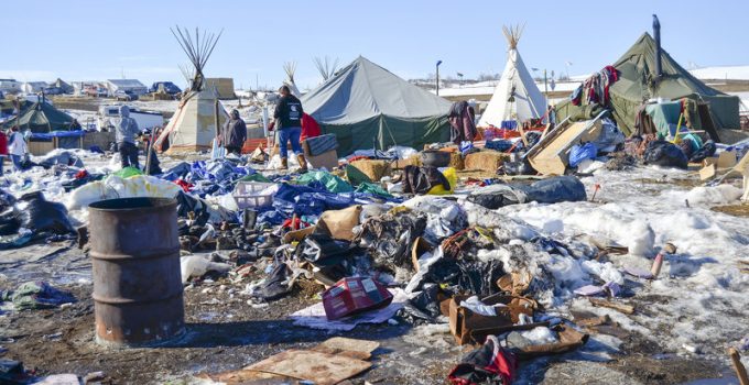 U.S. Army Corps of Engineers Haul Away 835 Dumpsters of Trash from Standing Rock Protest