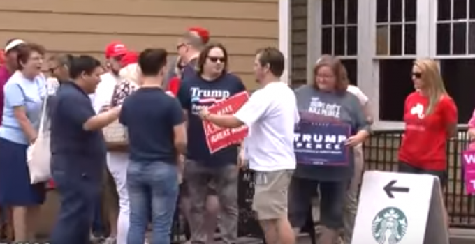 Trump Supporters Stage Sit-in at SC Starbucks