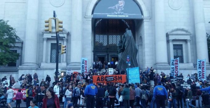 Leftist Anarchists Protest Statue of Teddy Roosevelt