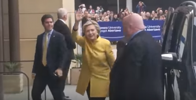 Hillary Booed and Called “Fascist” as She Arrives in Wales for Honorary Doctorate