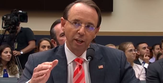 Report: Rosenstein Plotted to Secretly Record President Trump, Invoke 25th Amendment