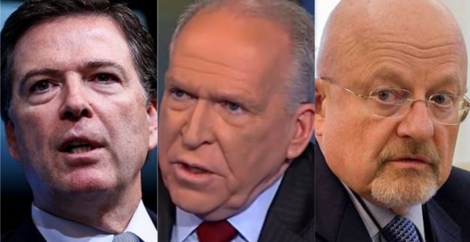 Comey, Brennan, Clapper Accuse One Other of Advocating ‘Pee Pee’ Dossier be Used as Evidence