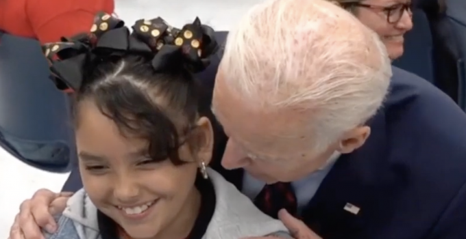 Biden Compliments 10-Year-Old as ‘Good Looking’, Holds Her by the Shoulders