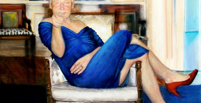 Epstein Had Painting of Bill Clinton Wearing Blue Dress and Red Heels