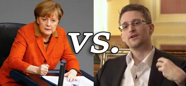 German Chancellor Merkel vs Edward Snowden on International Gov’t Spying