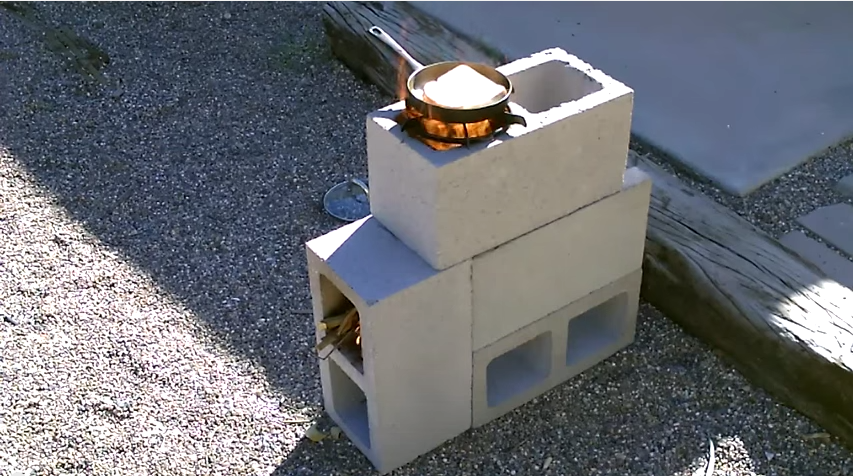 A Simple 4 Cinder Block Stove in 5 Minutes